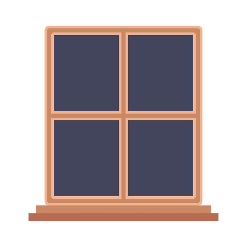 Isolated wood window vector design