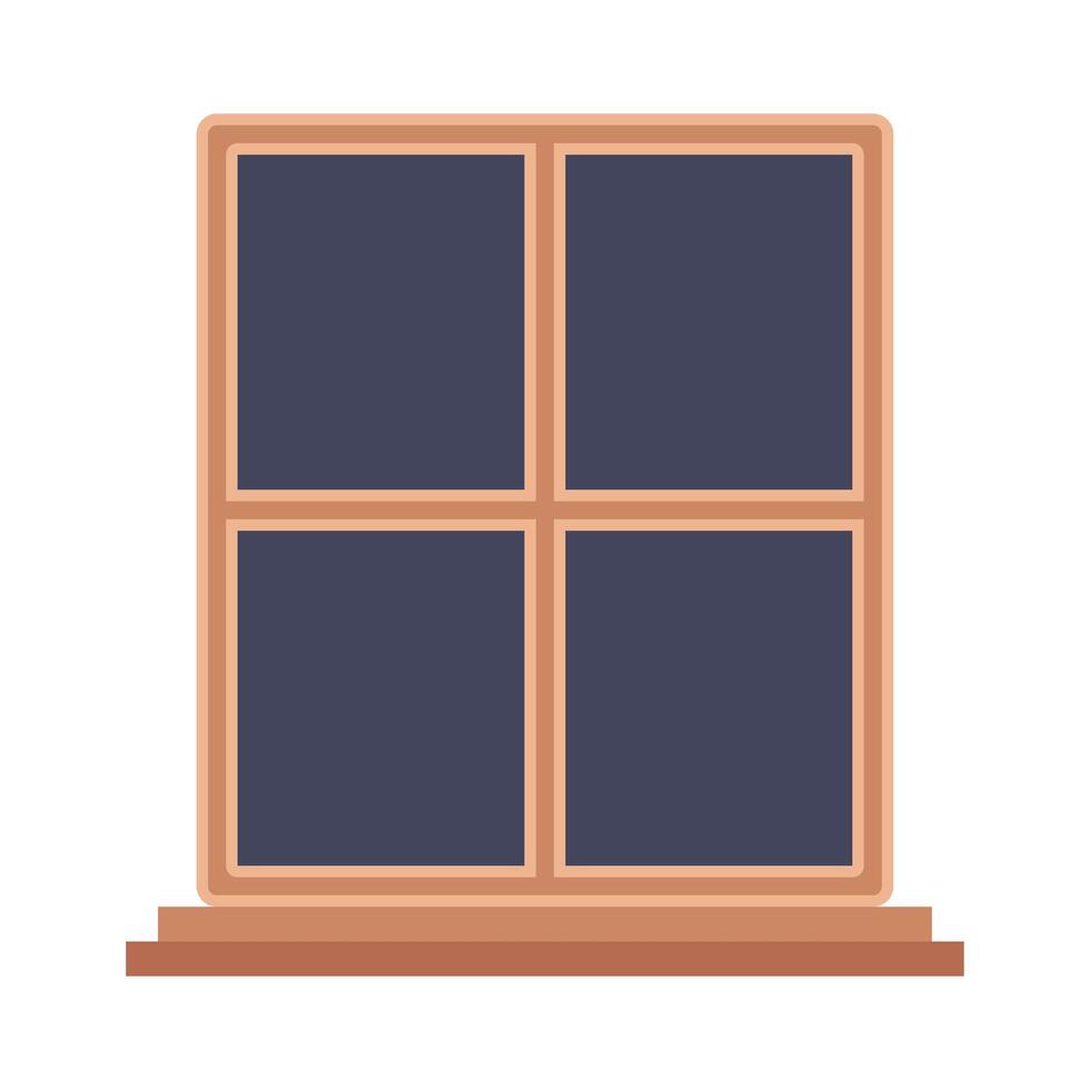 diseño de vector de ventana de madera aislada