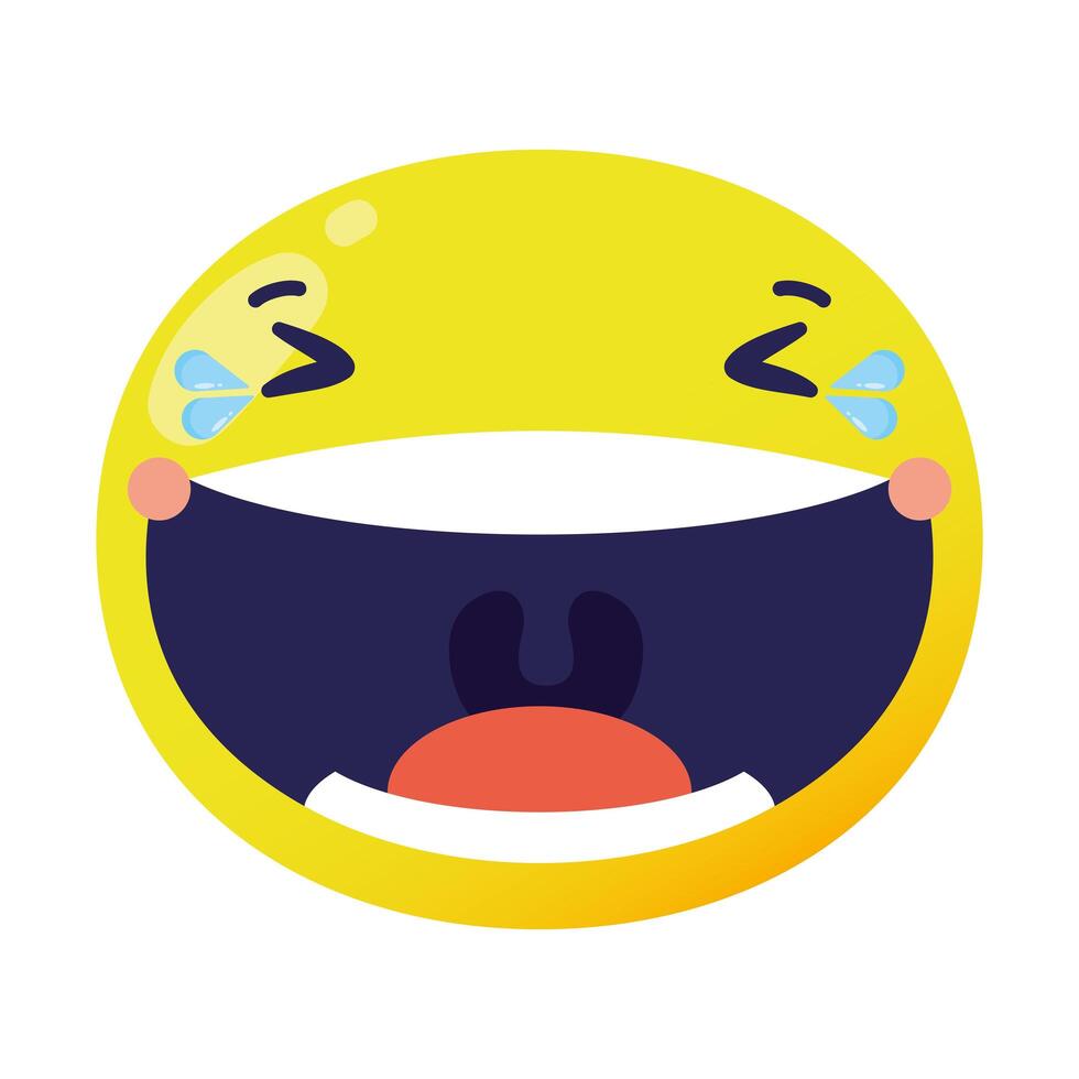 emoji face laughing classic flat style icon vector