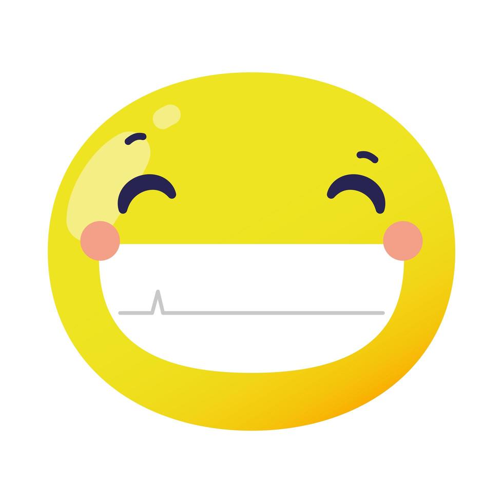 emoji face laughing classic flat style icon vector