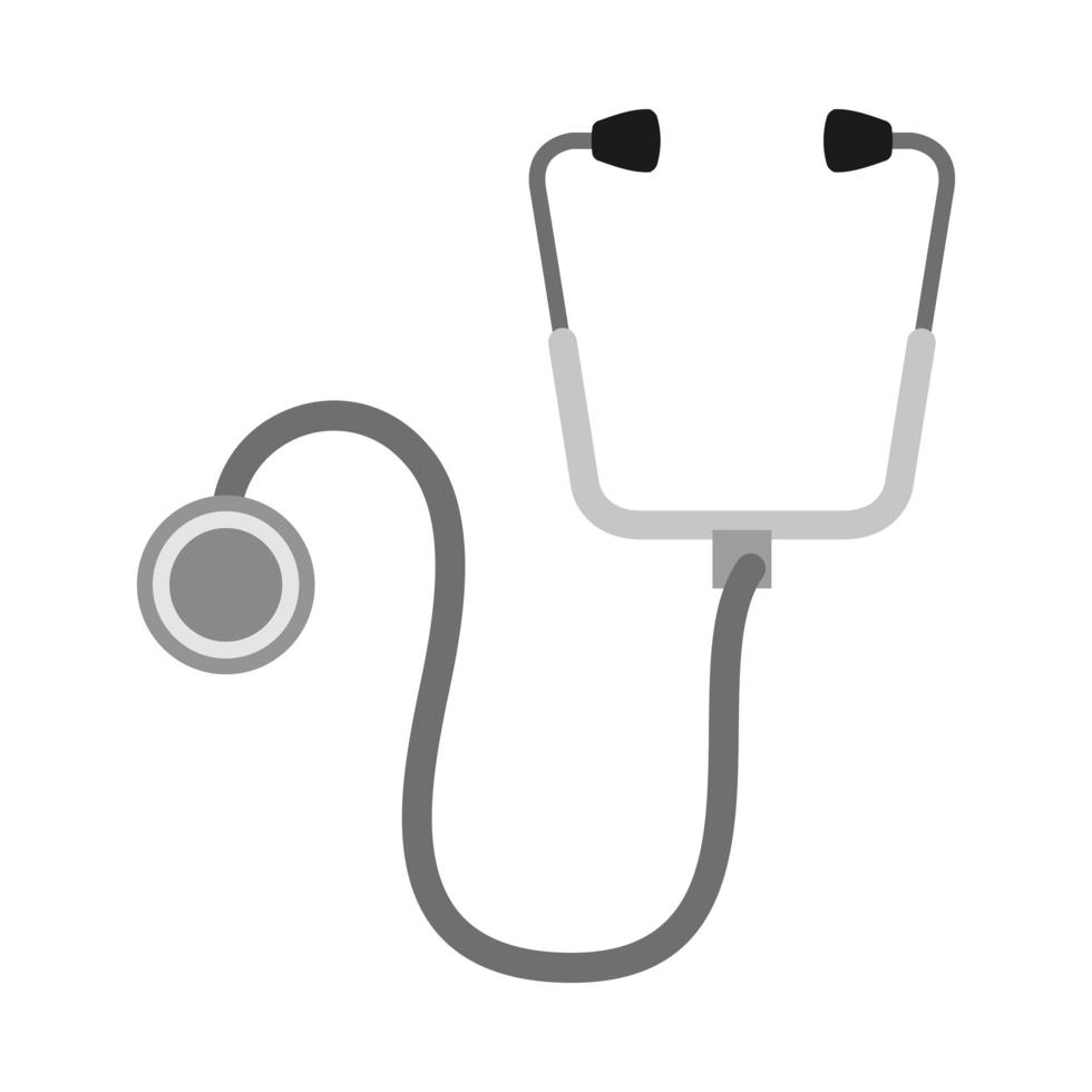 medical stethoscope tool line and fill style vector