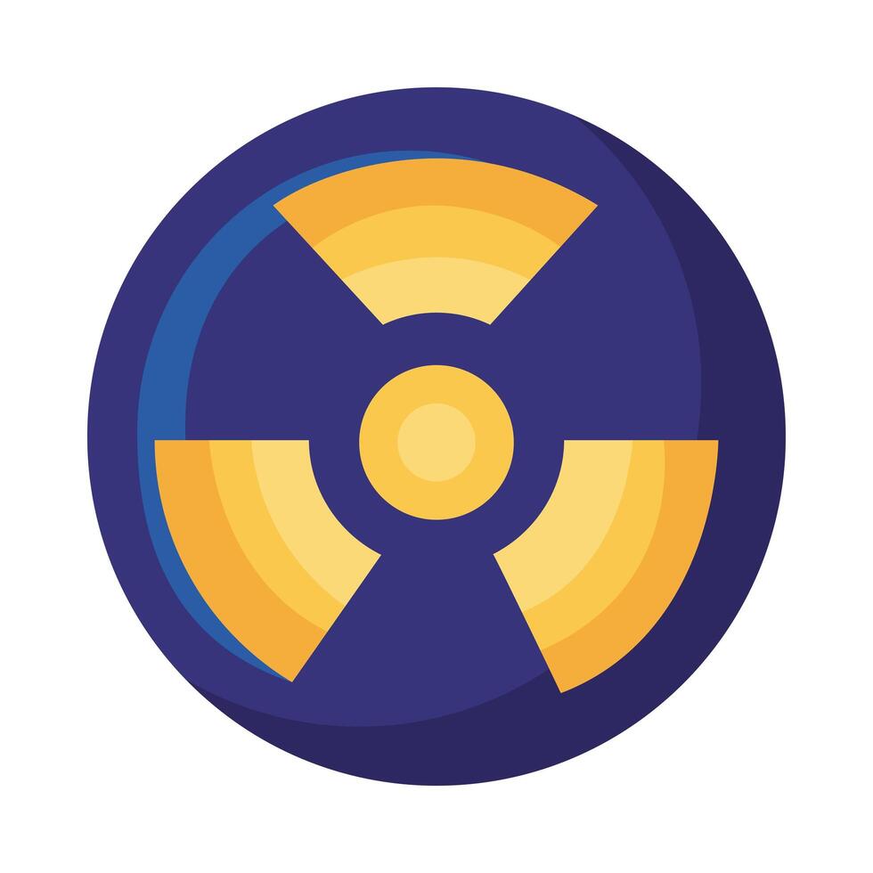 nuclear caution signal isolated icon vector
