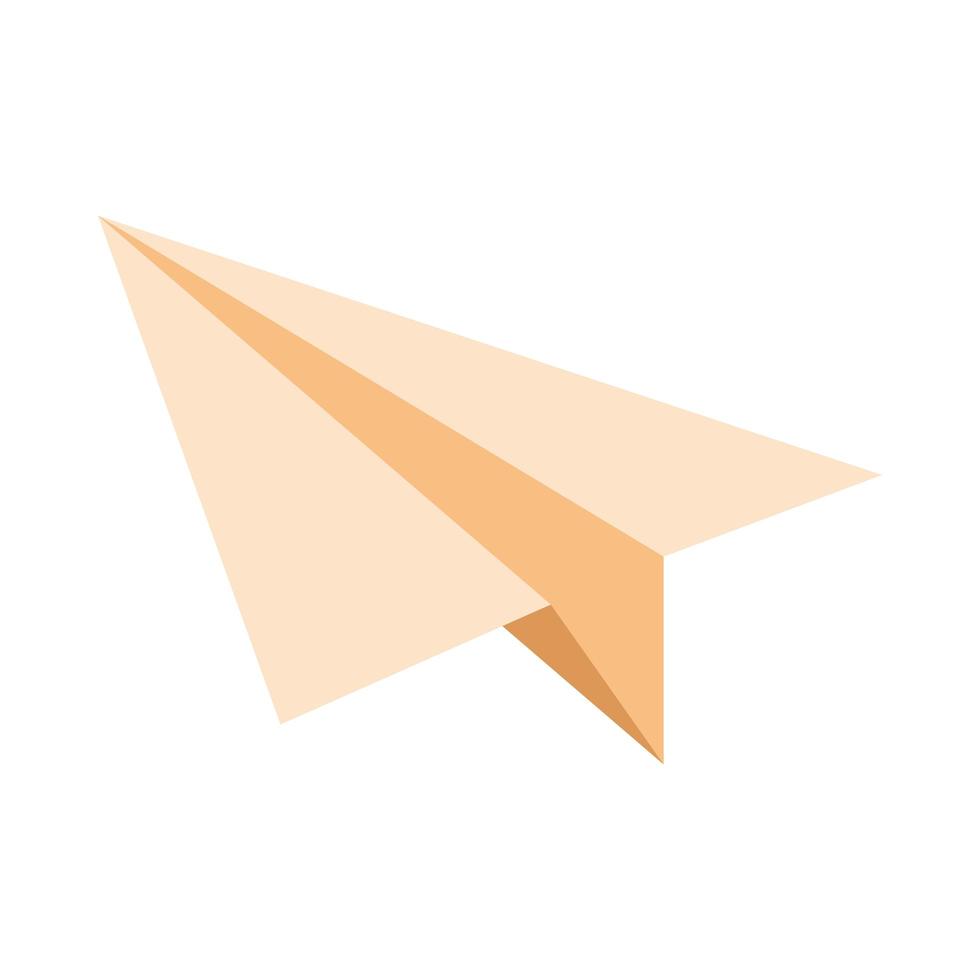 Avión de papel volando icono aislado vector