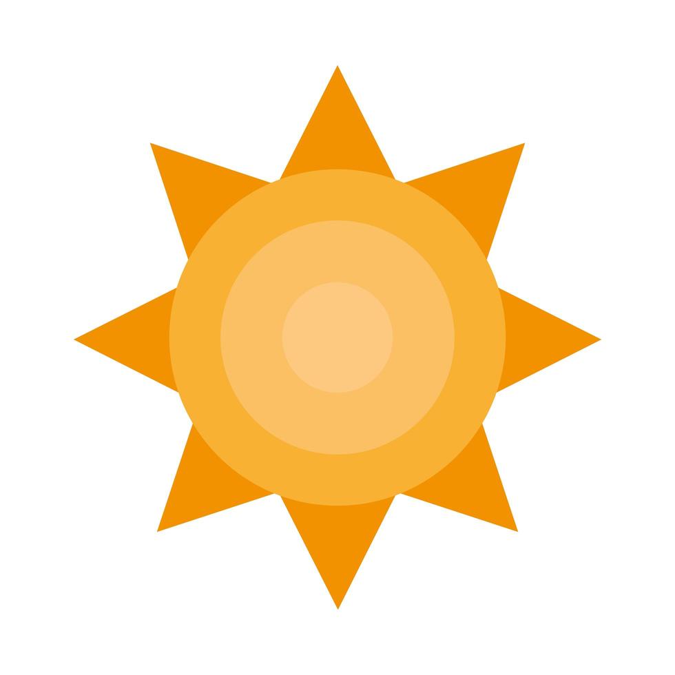 sol verano caliente icono aislado vector