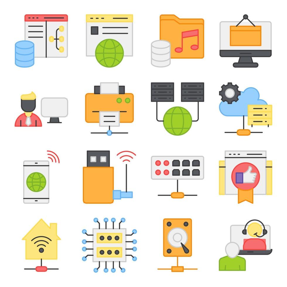 Pack of Smart Home Flat Icons vector