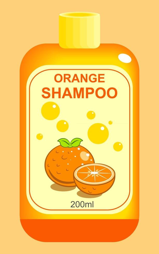 Citrus Orange Shampoo Bottle vector