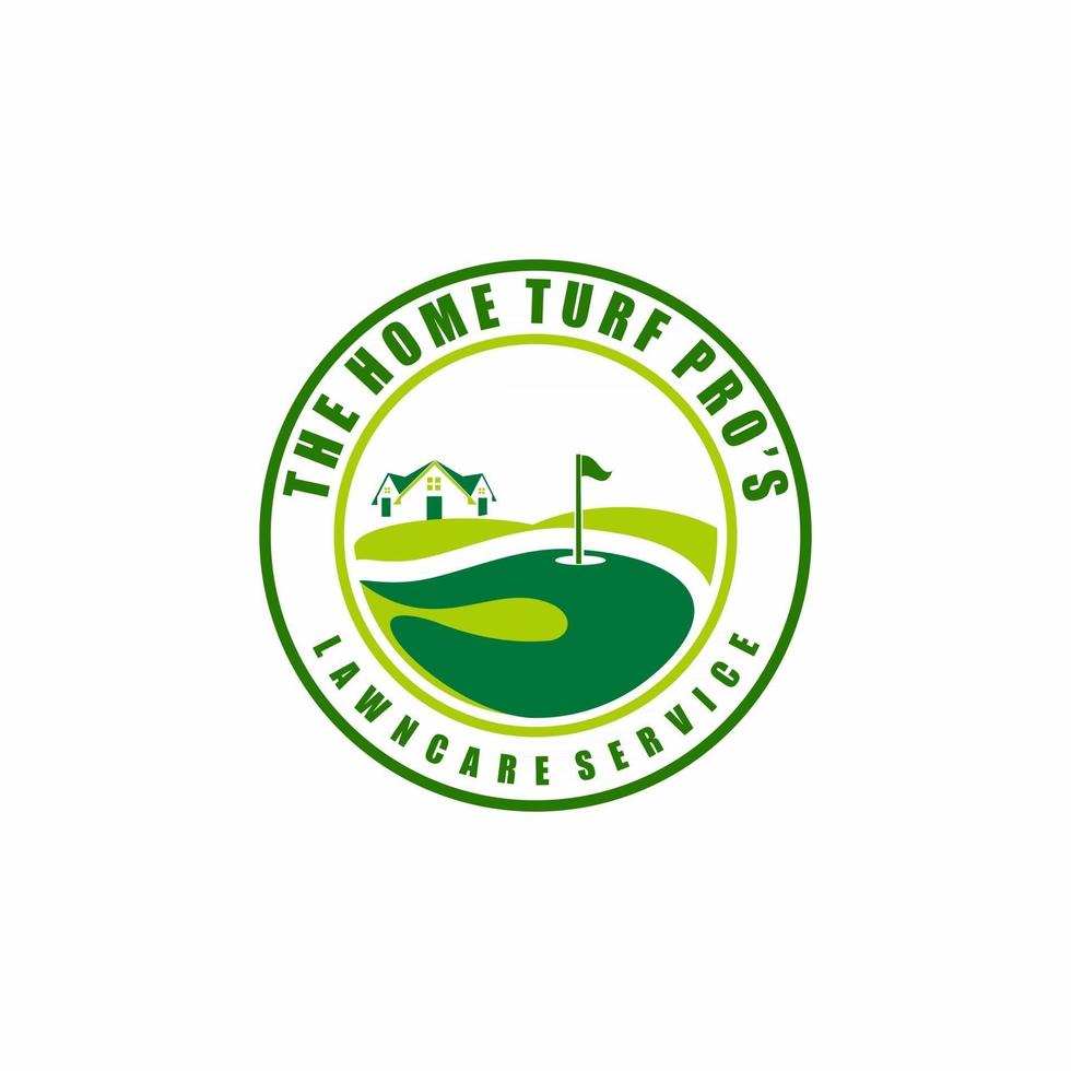 logotipo de emblema circular para el campo de golf verde vector