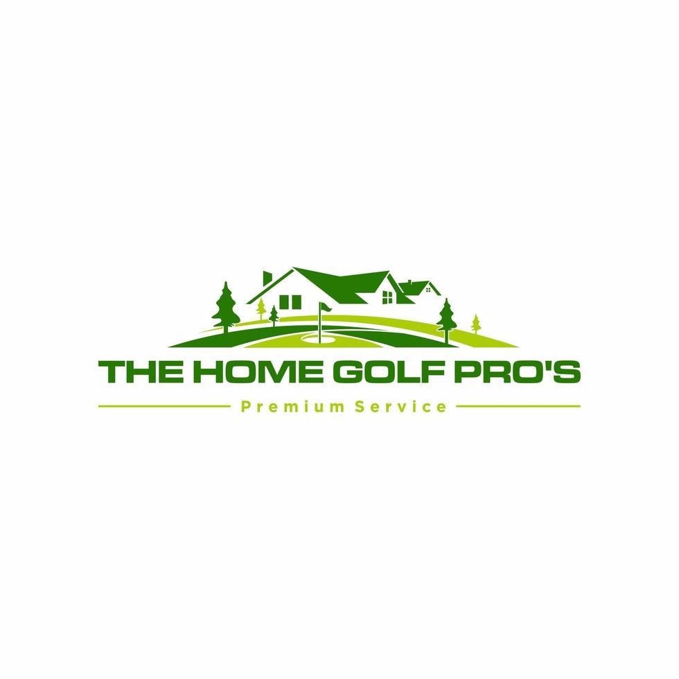 Circle emblem logo for Home Golf Green vector