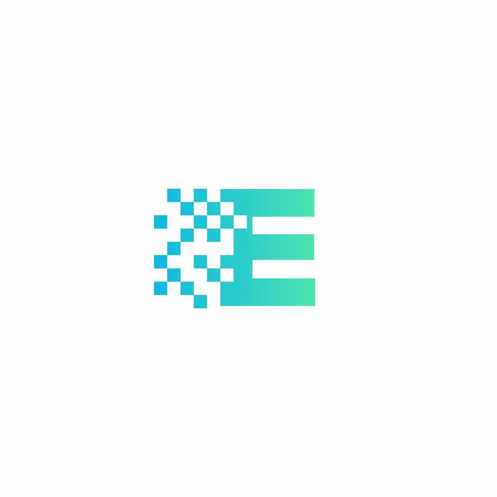 E Letter pixel logo design modern template vector
