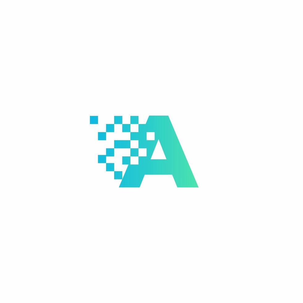 A Letter pixel logo design modern template vector