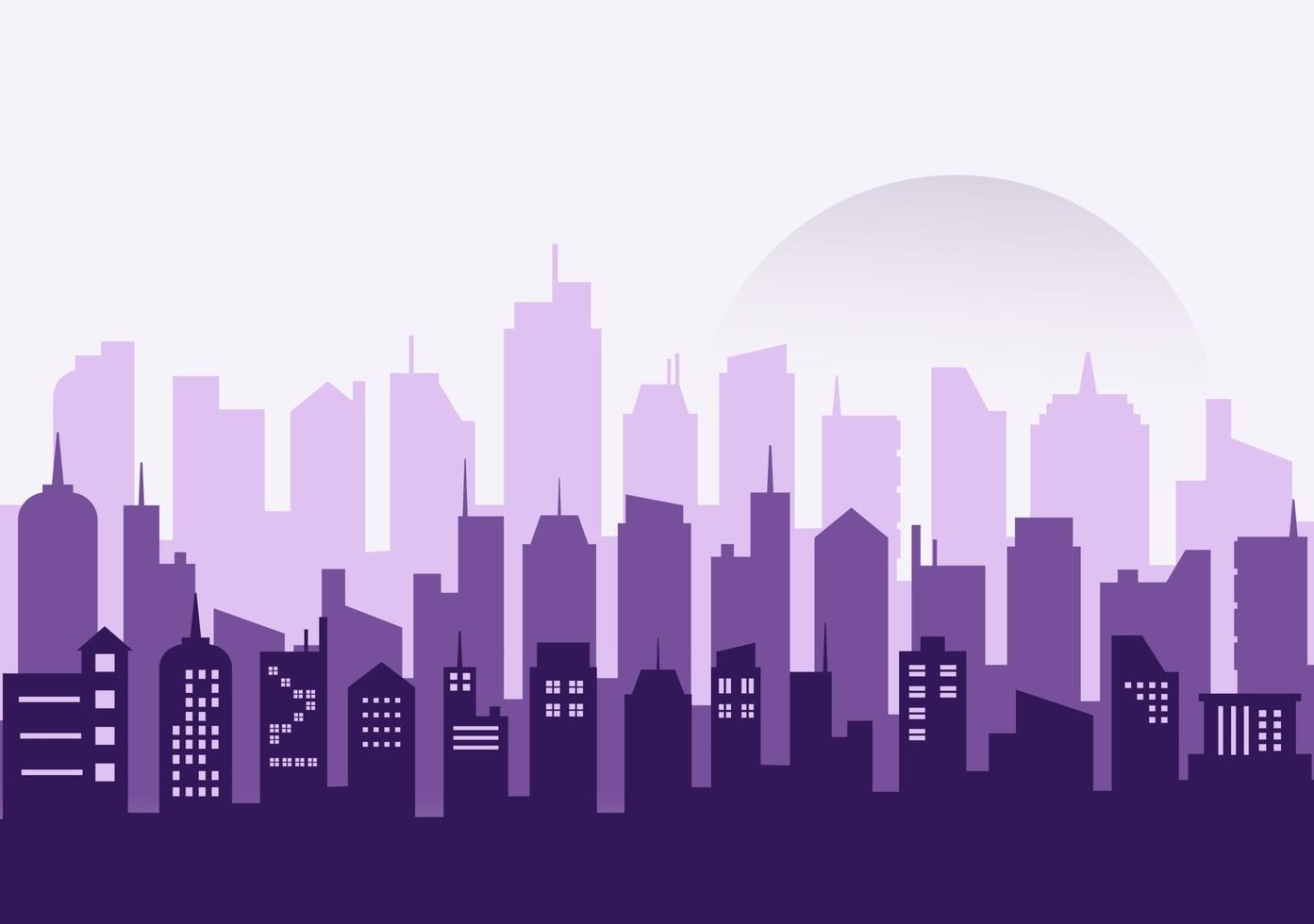 ciudad, paisaje, edificios, y, arquitectura, silueta, vector, plano de fondo, collage, conjunto vector