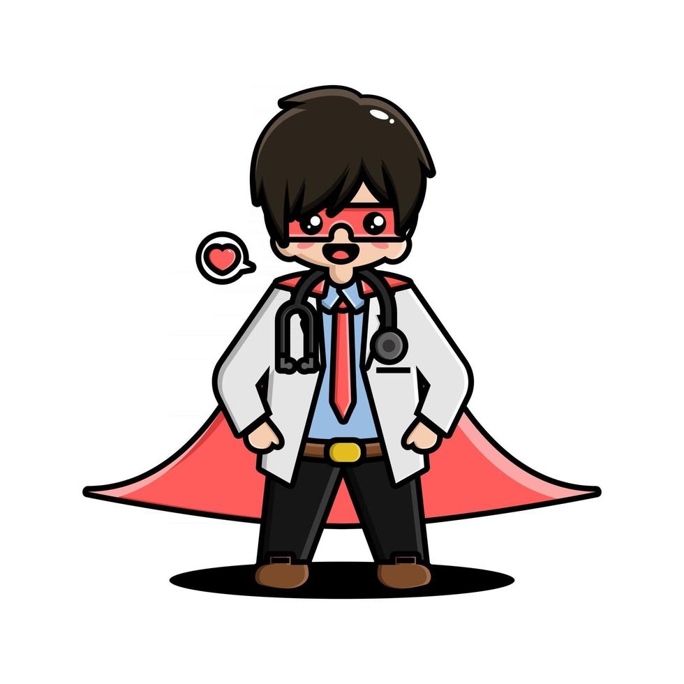 Cute doctor mascot character vector