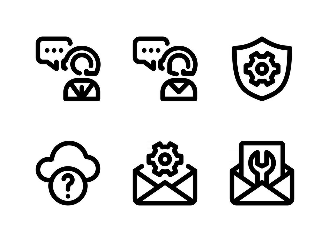 Simple Set of Help and Support Related Vector Line Icons. Contains Icons as Customer Support, Cloud Computing, Mail Setting and more.