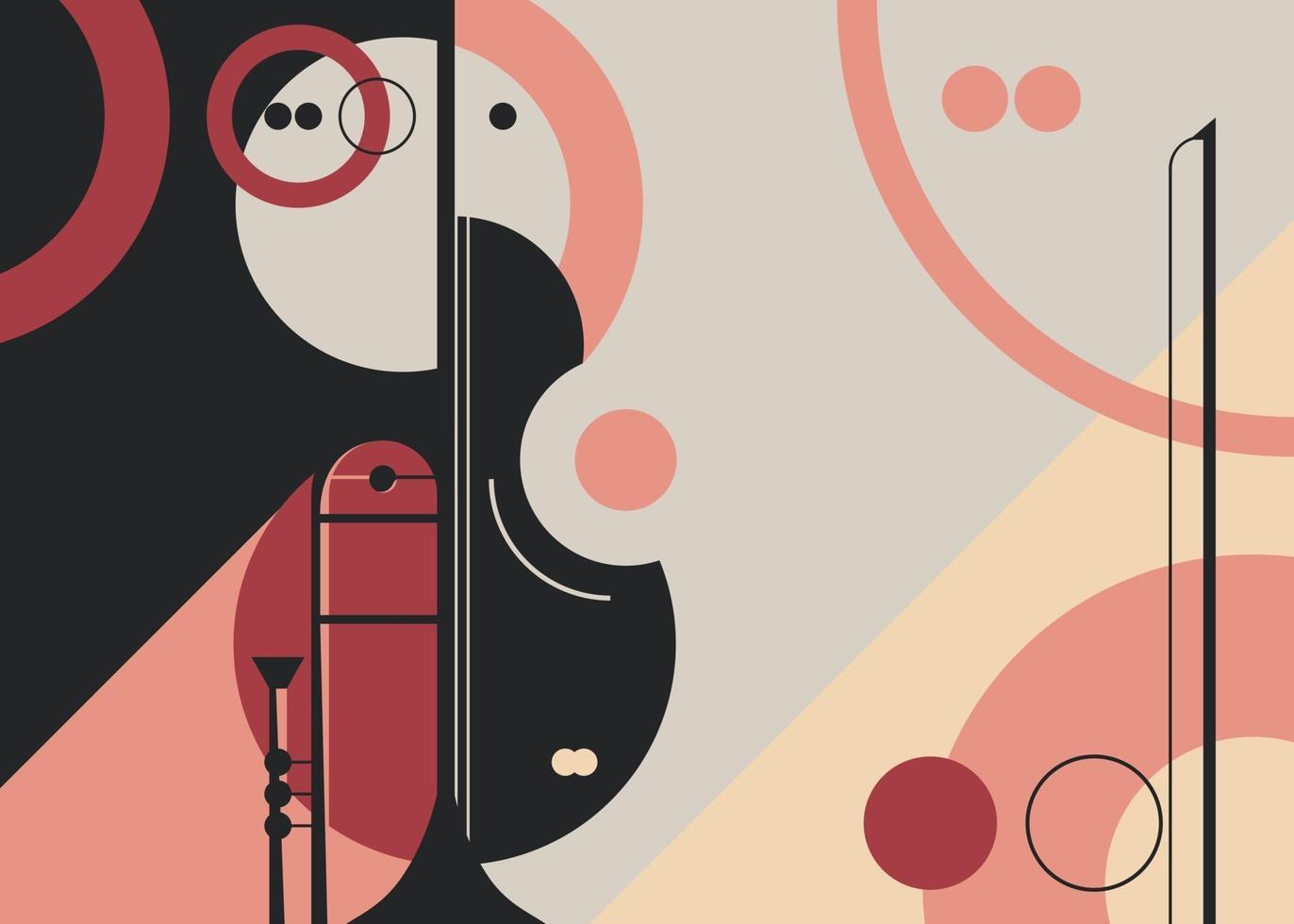 plantilla de banner con trompeta y violín. vector