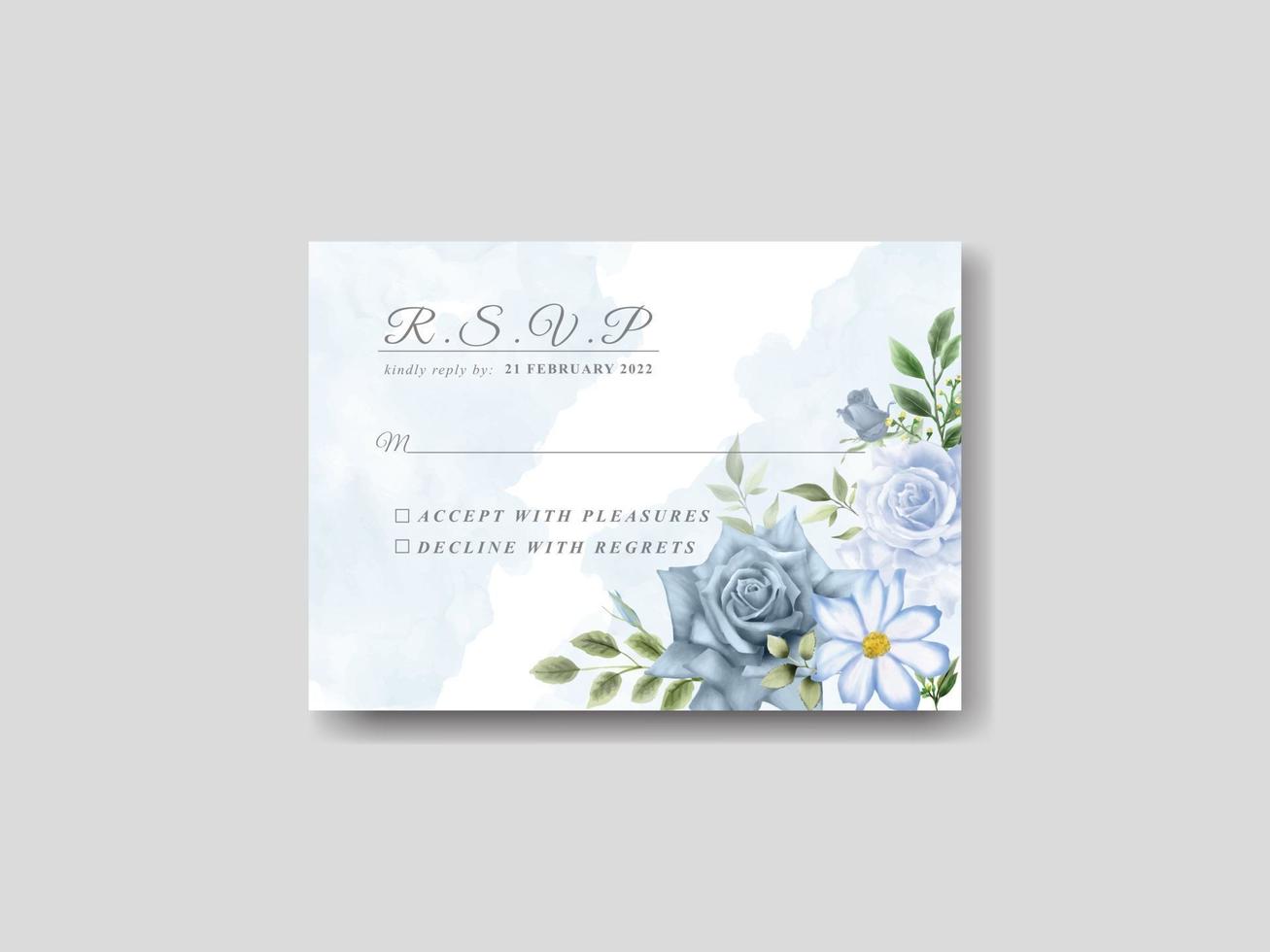 Romantic floral wedding invitation card vector