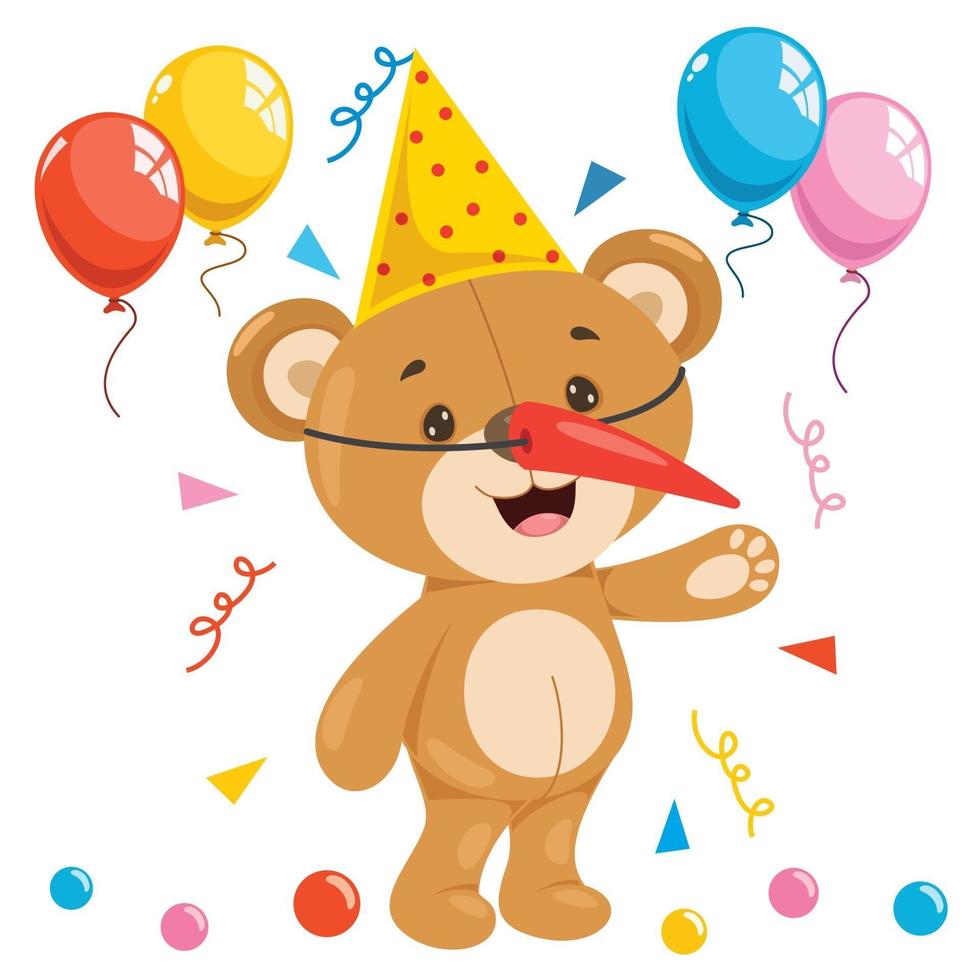 Little Funny Teddy Bear Cartoon vector