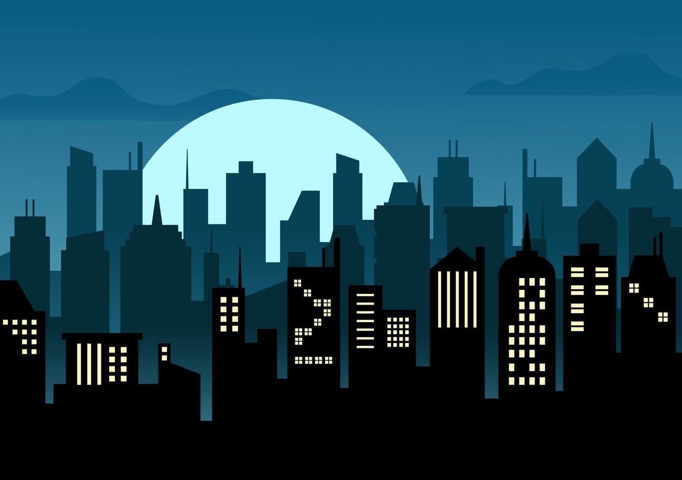 City Landscape Buildings and Architecture Silhouette Vector Background Collage Set