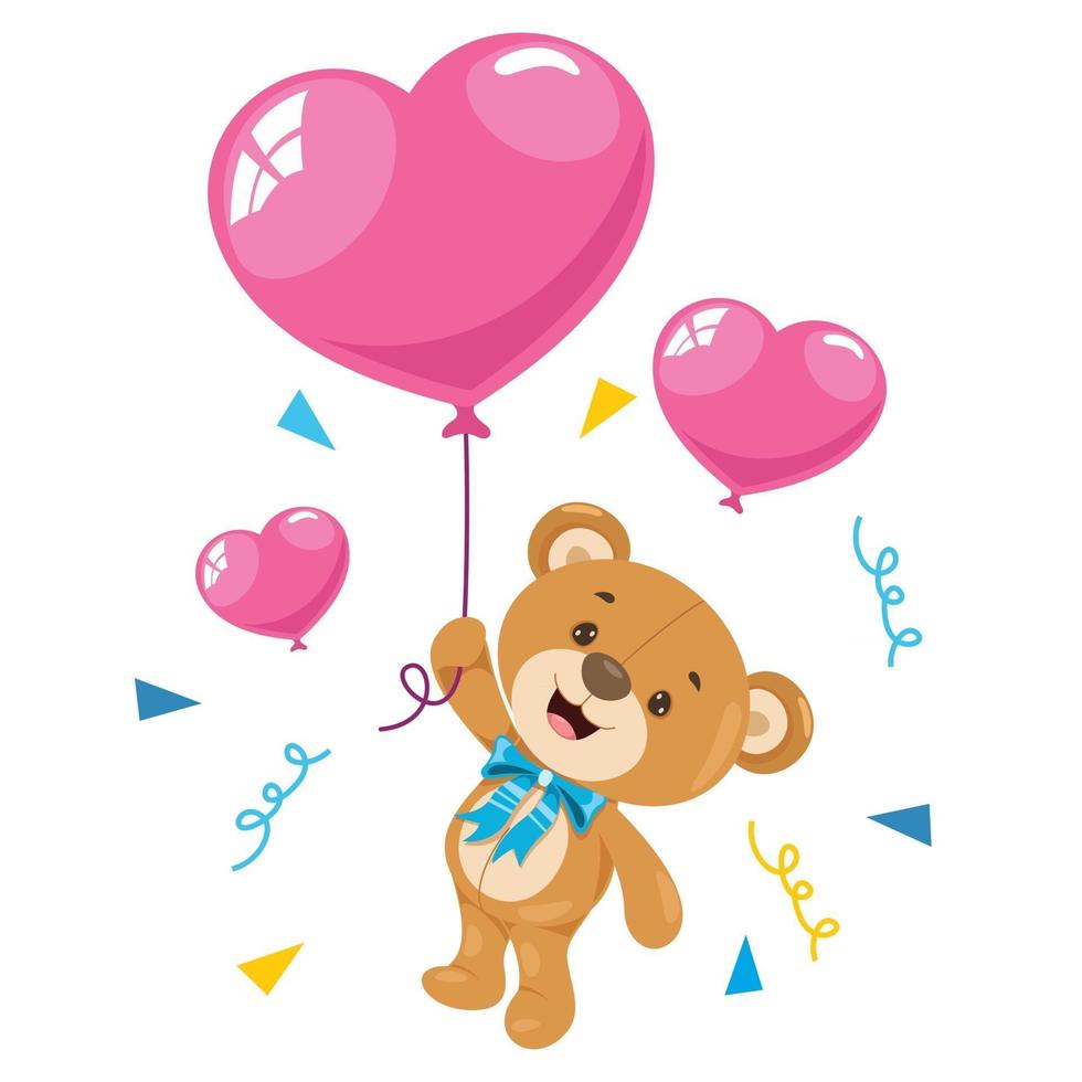 Little Funny Teddy Bear Cartoon vector