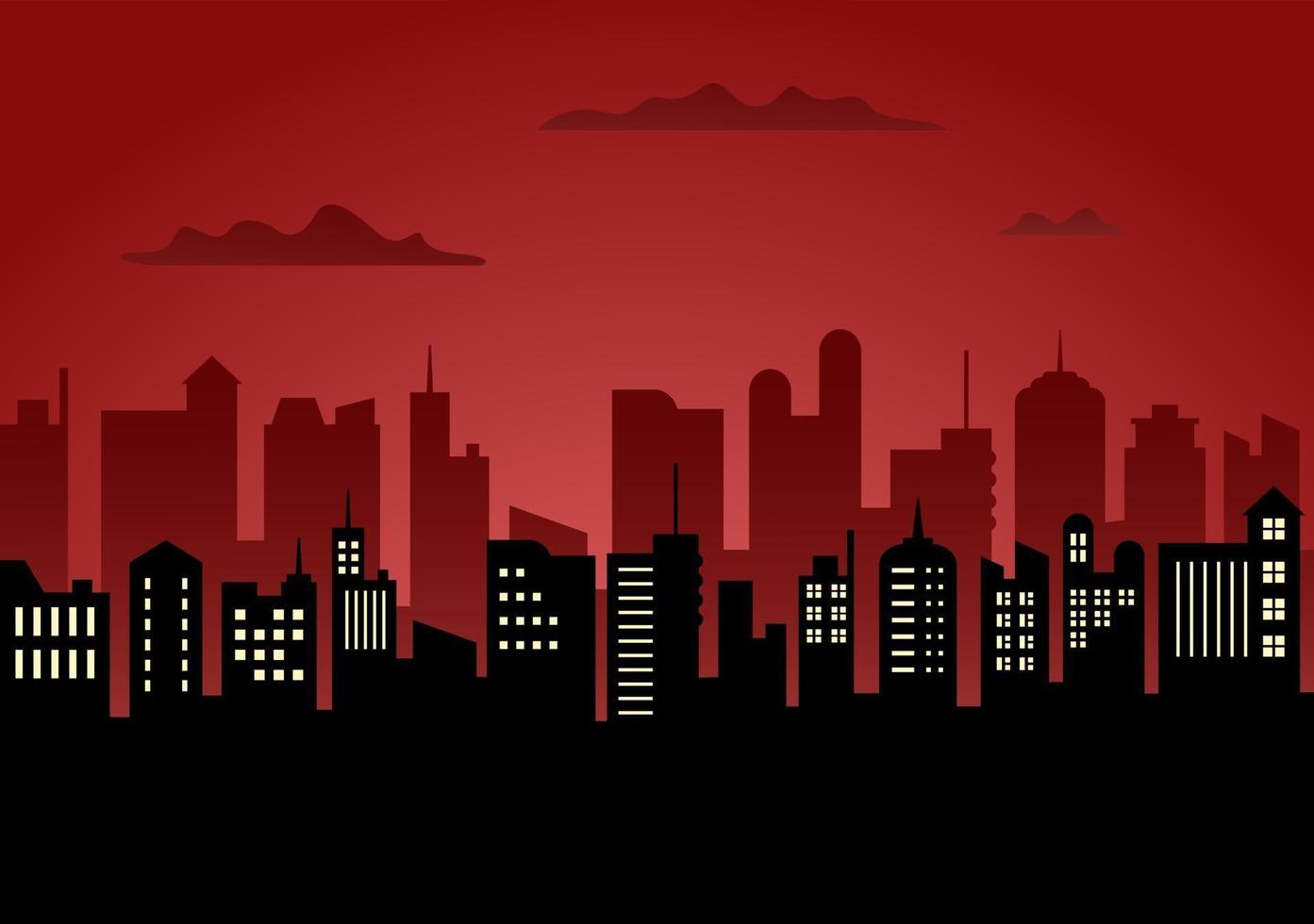 City Landscape Buildings and Architecture Silhouette Vector Background Collage Set