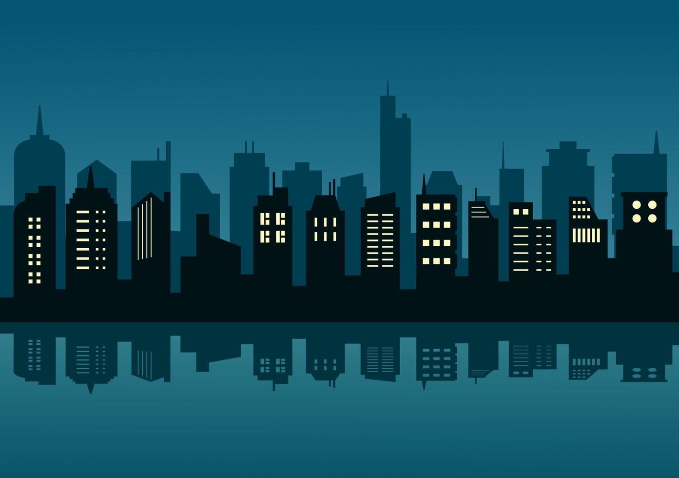 City Landscape Buildings and Architecture Silhouette Vector Background Collage Set