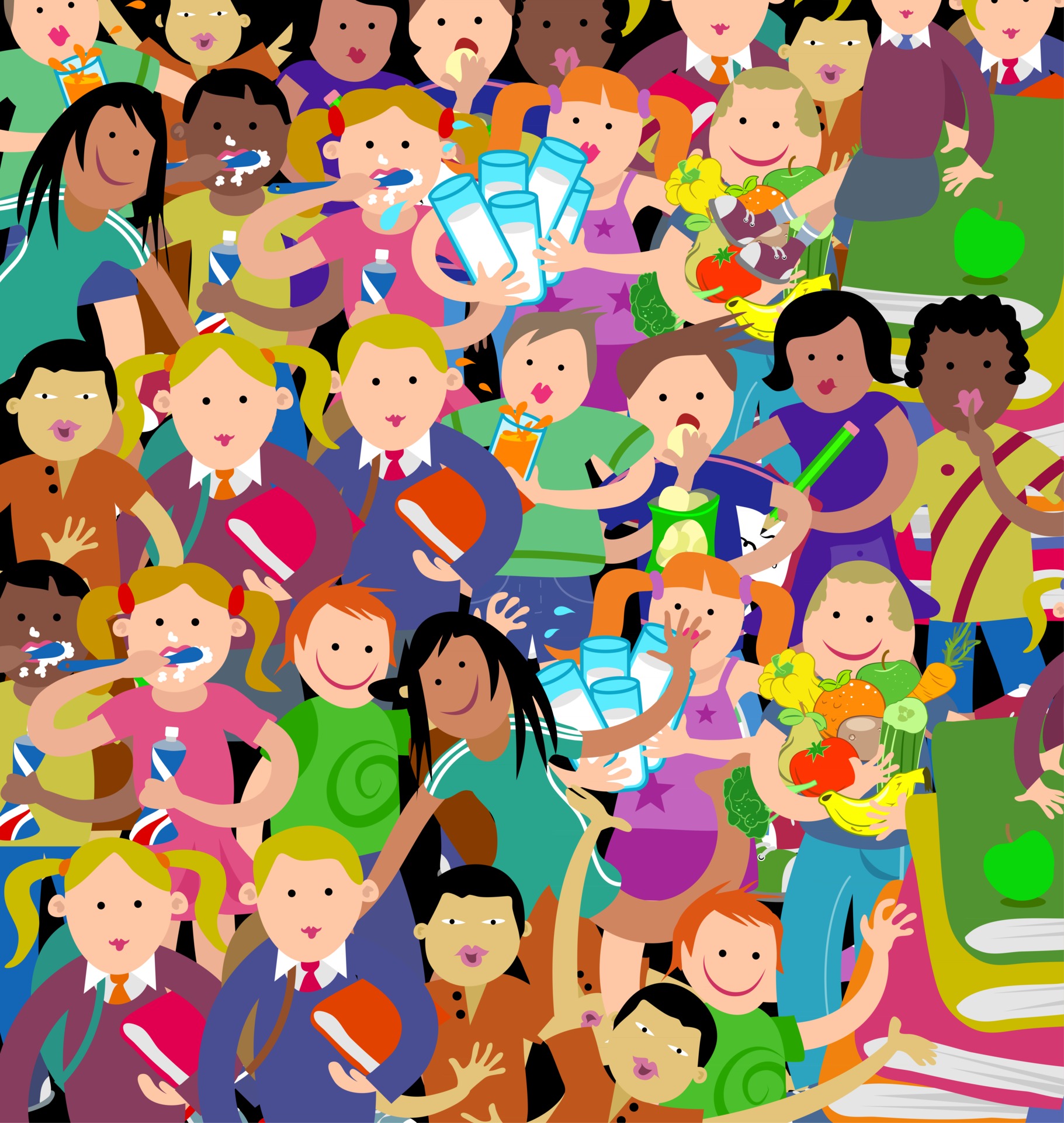 Download Crowd of Activity Kids for free.