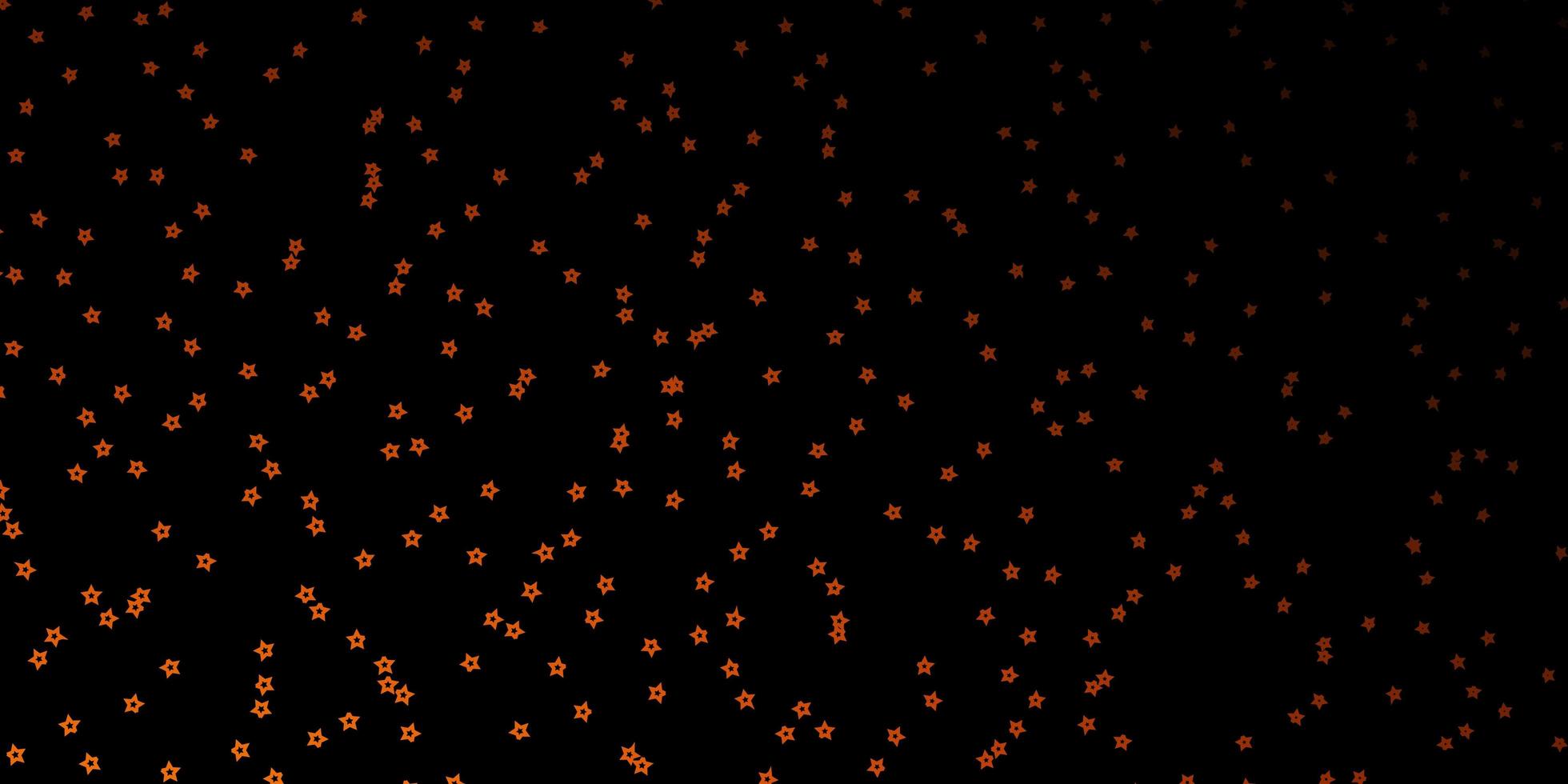 Fondo de vector naranja oscuro con estrellas de colores.