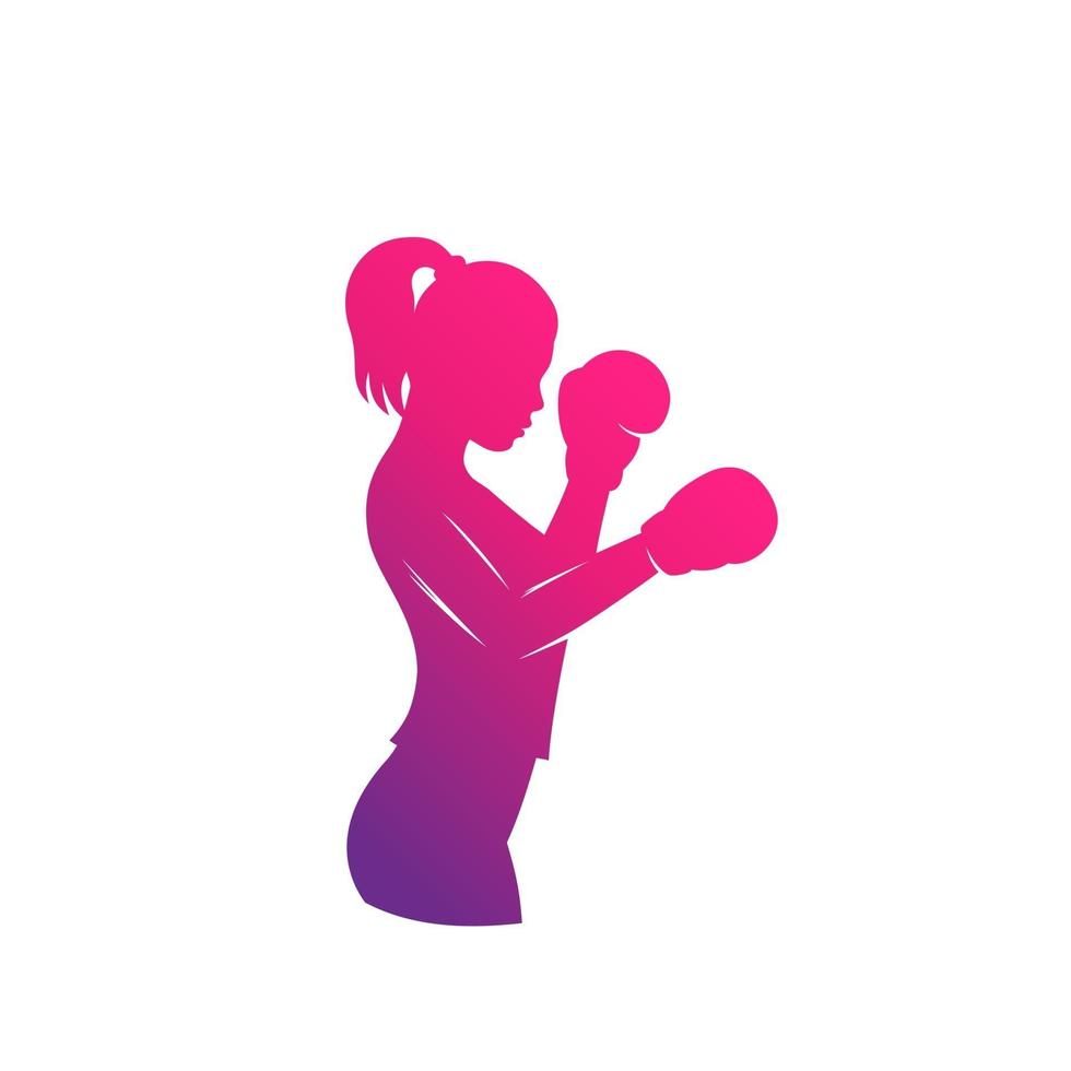 Boxing girl vector illustration