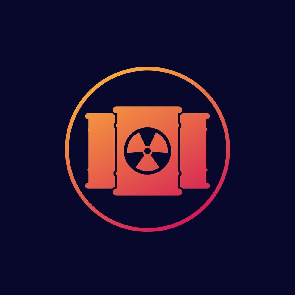 radioactive waste icon in circle vector