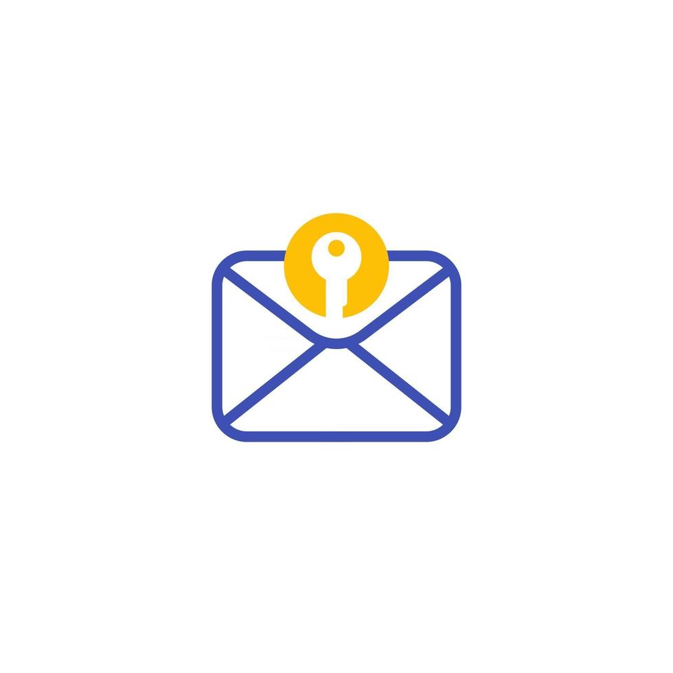 encrypted message, incoming mail icon on white vector