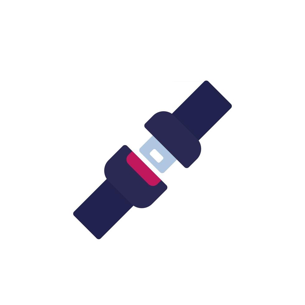 seat belt icon on white, vector