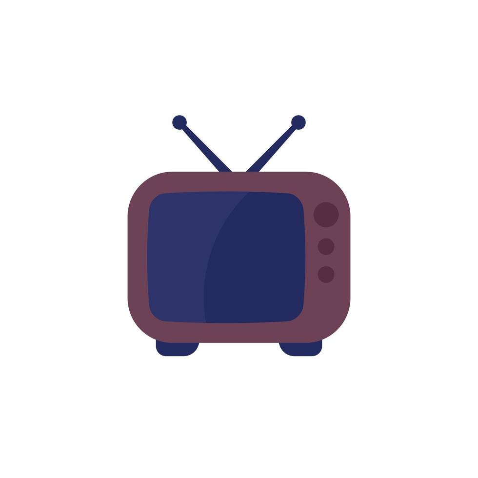 tv with antenna, old television set icon on white vector