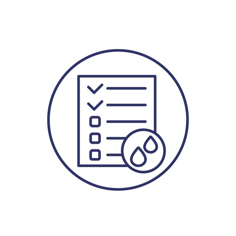 urine test results line icon on white vector