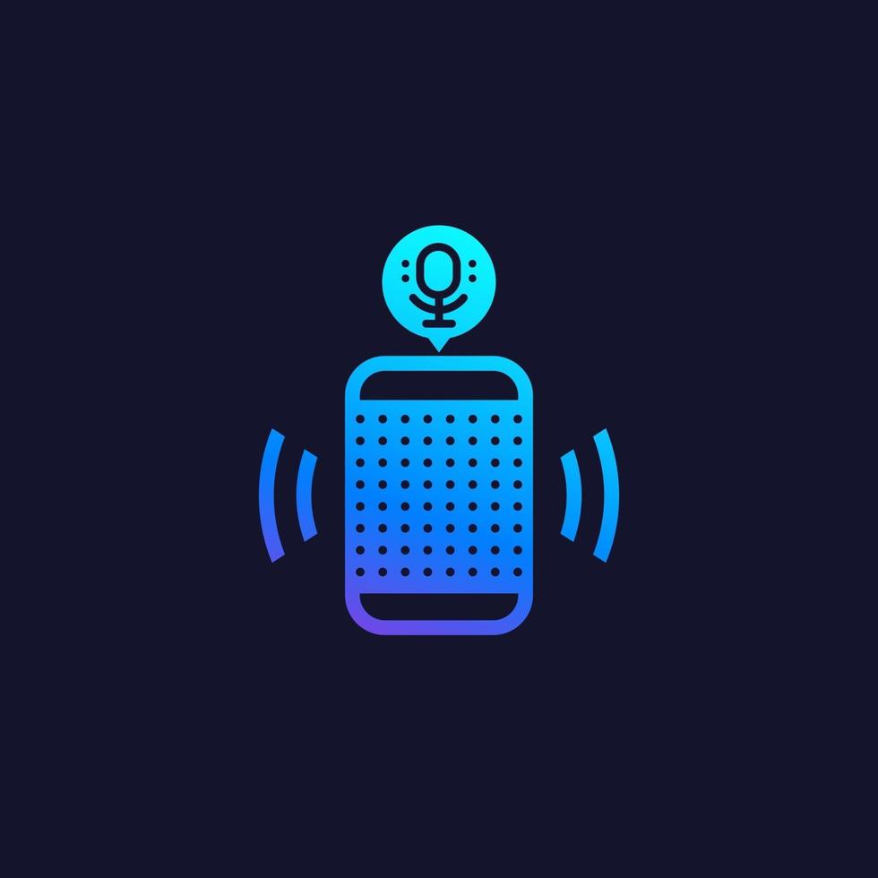 Smart speaker, voice assistant icon vector