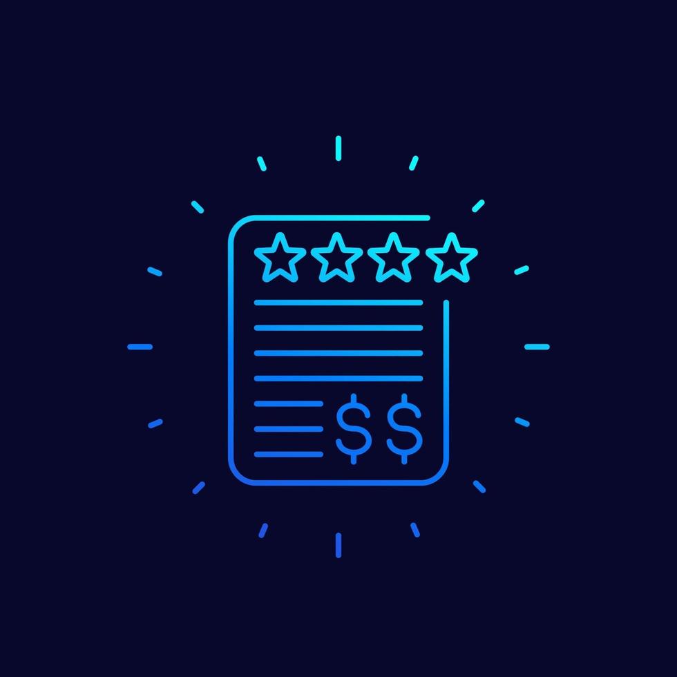 credit rating line vector icon