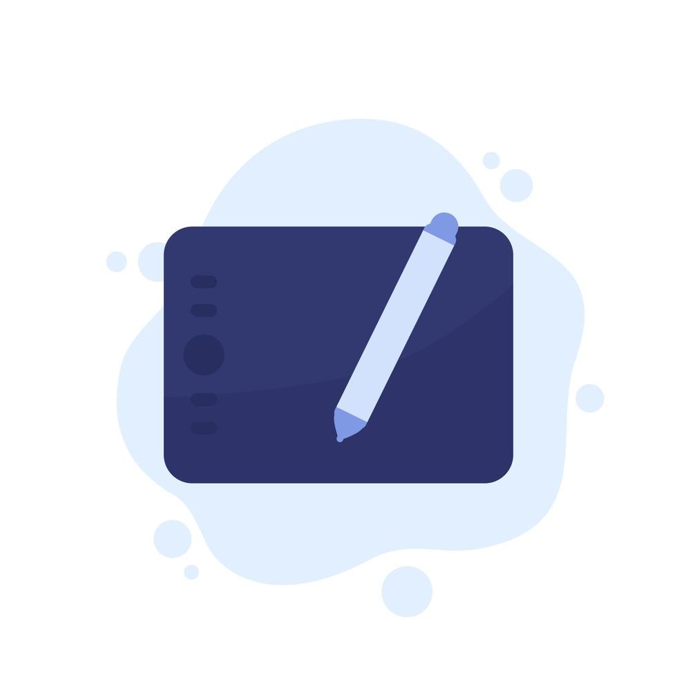 graphic tablet, vector icon on white