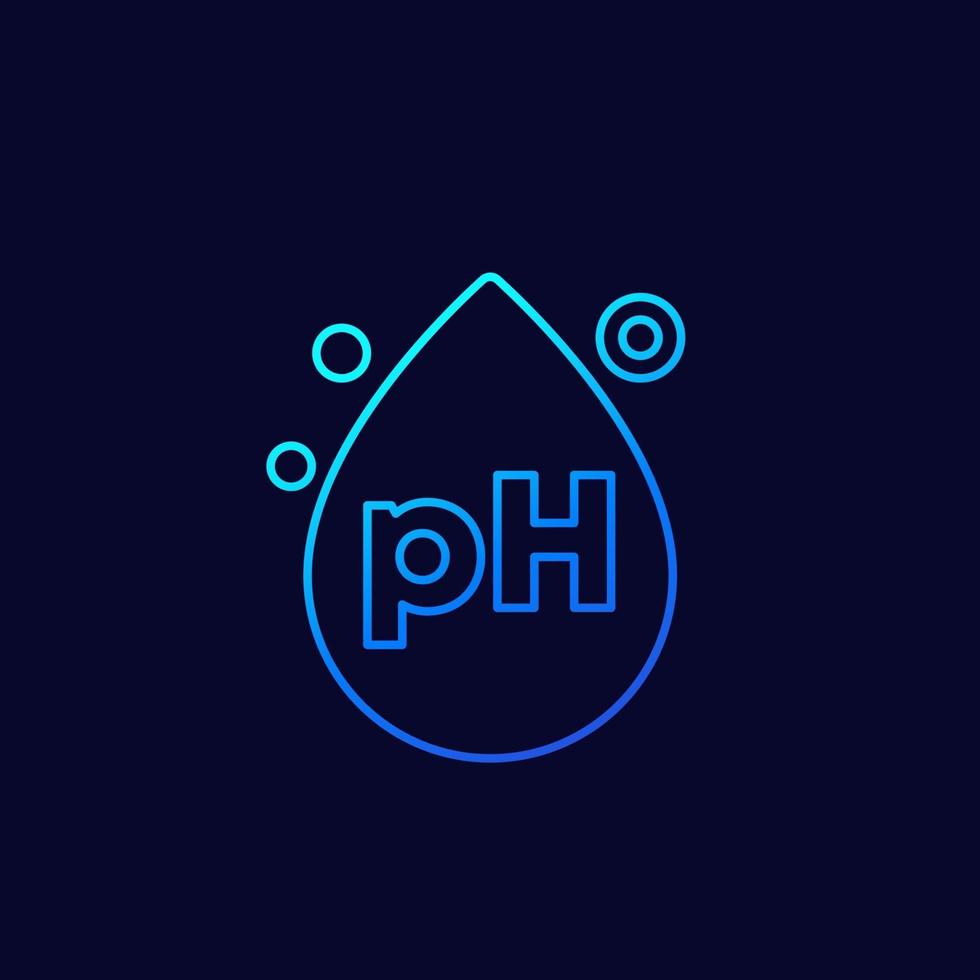 ph icon with a drop, line vector