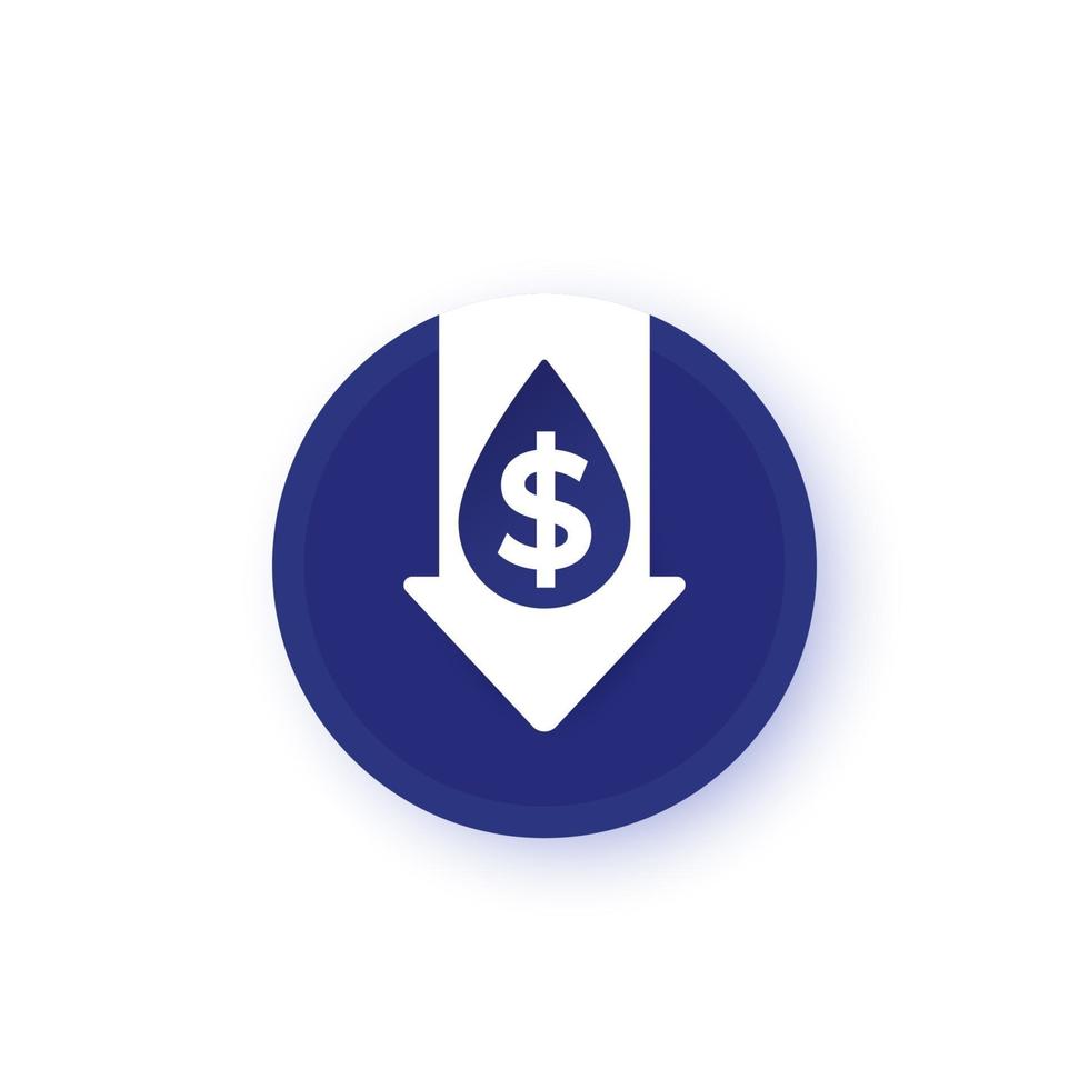 oil price drop icon, vector design
