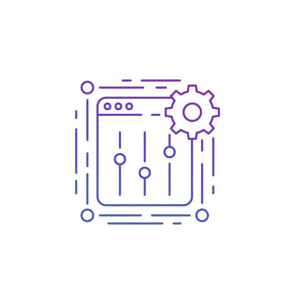 control panel line icon on white vector