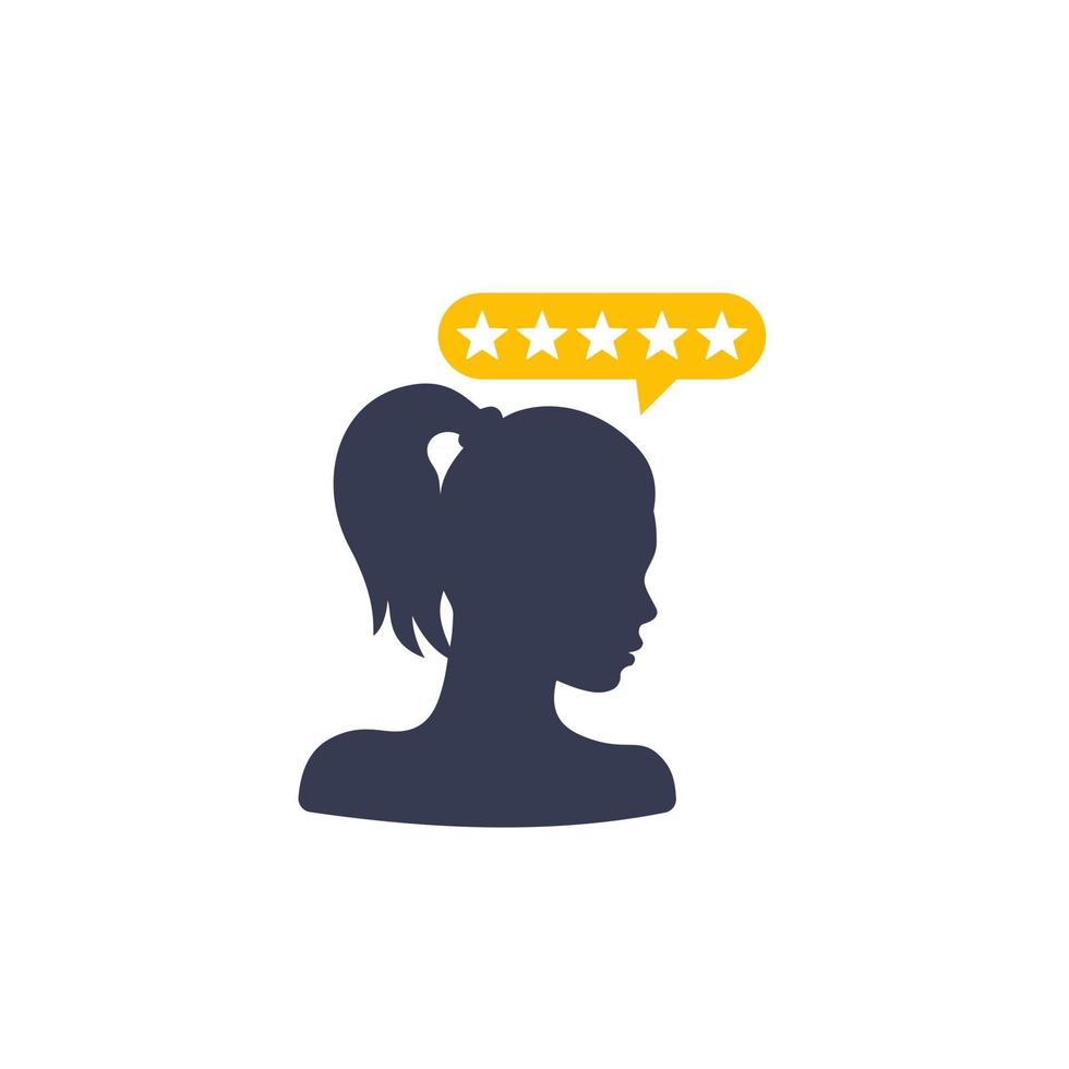 customer satisfaction icon with girl vector