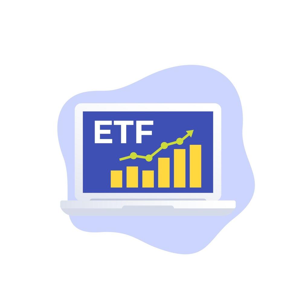 icono de etf, vector de fondo cotizado en bolsa