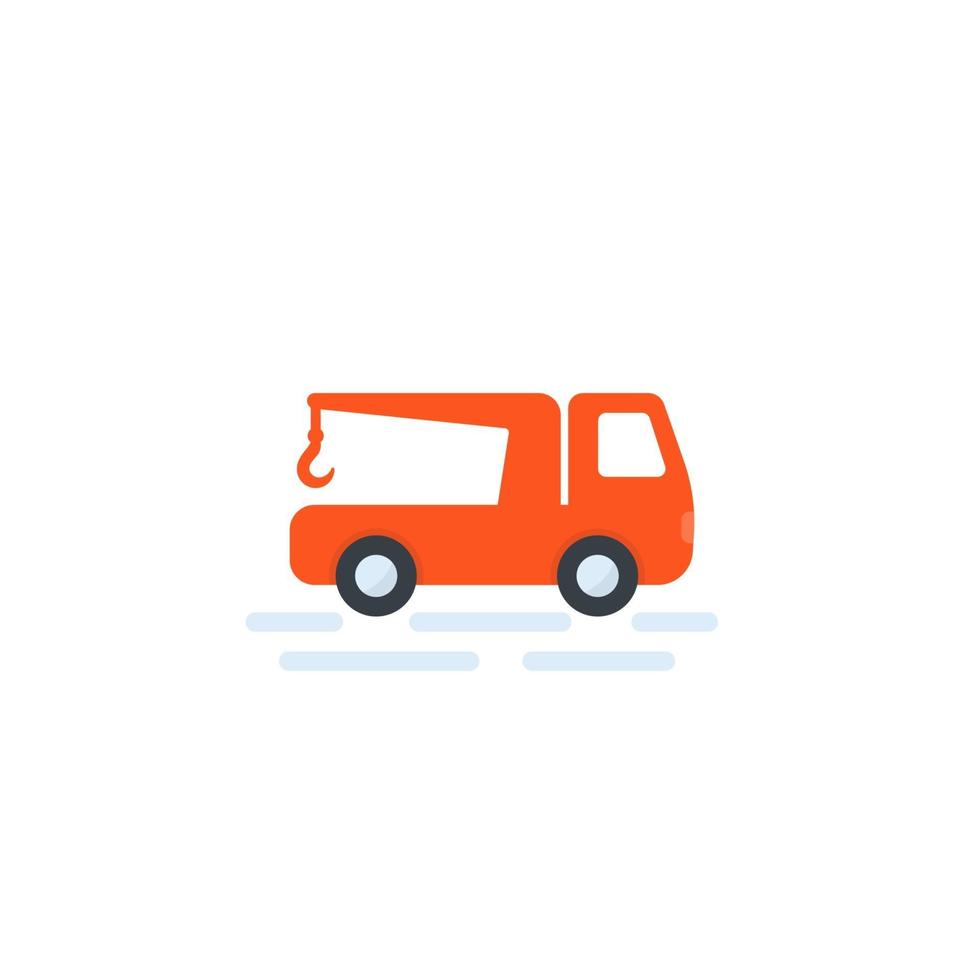 Car towing truck icon, vector