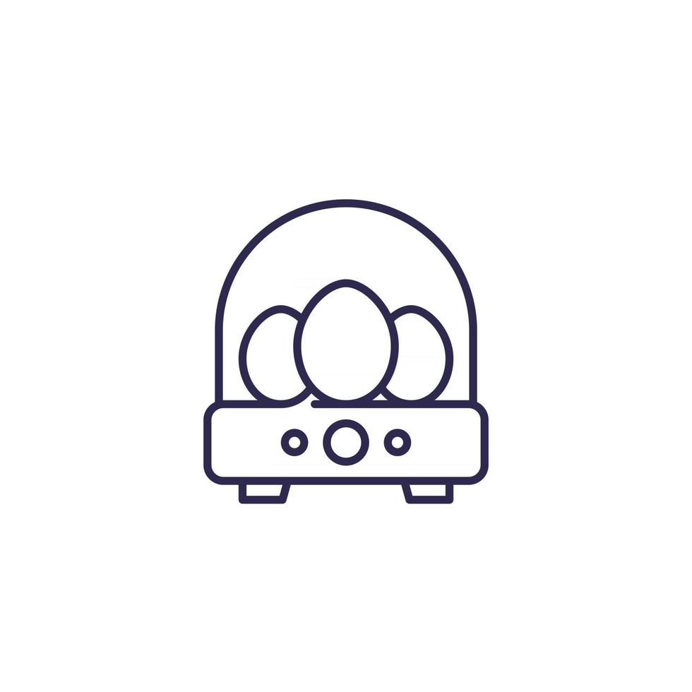 incubator with eggs, line icon vector