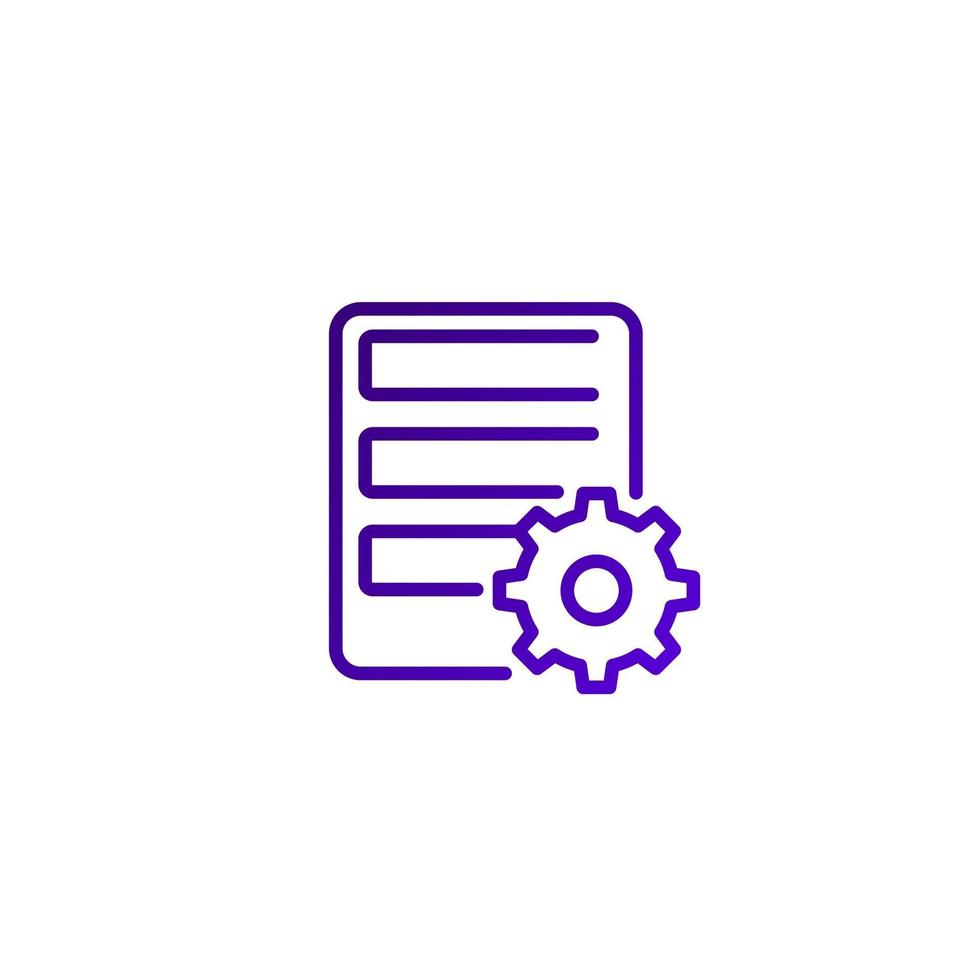 icono de línea de configuración de mainframe o servidor vector