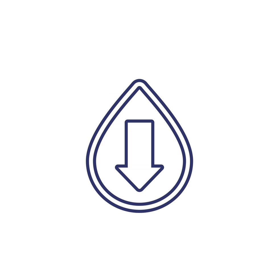 low water level icon, line vector art