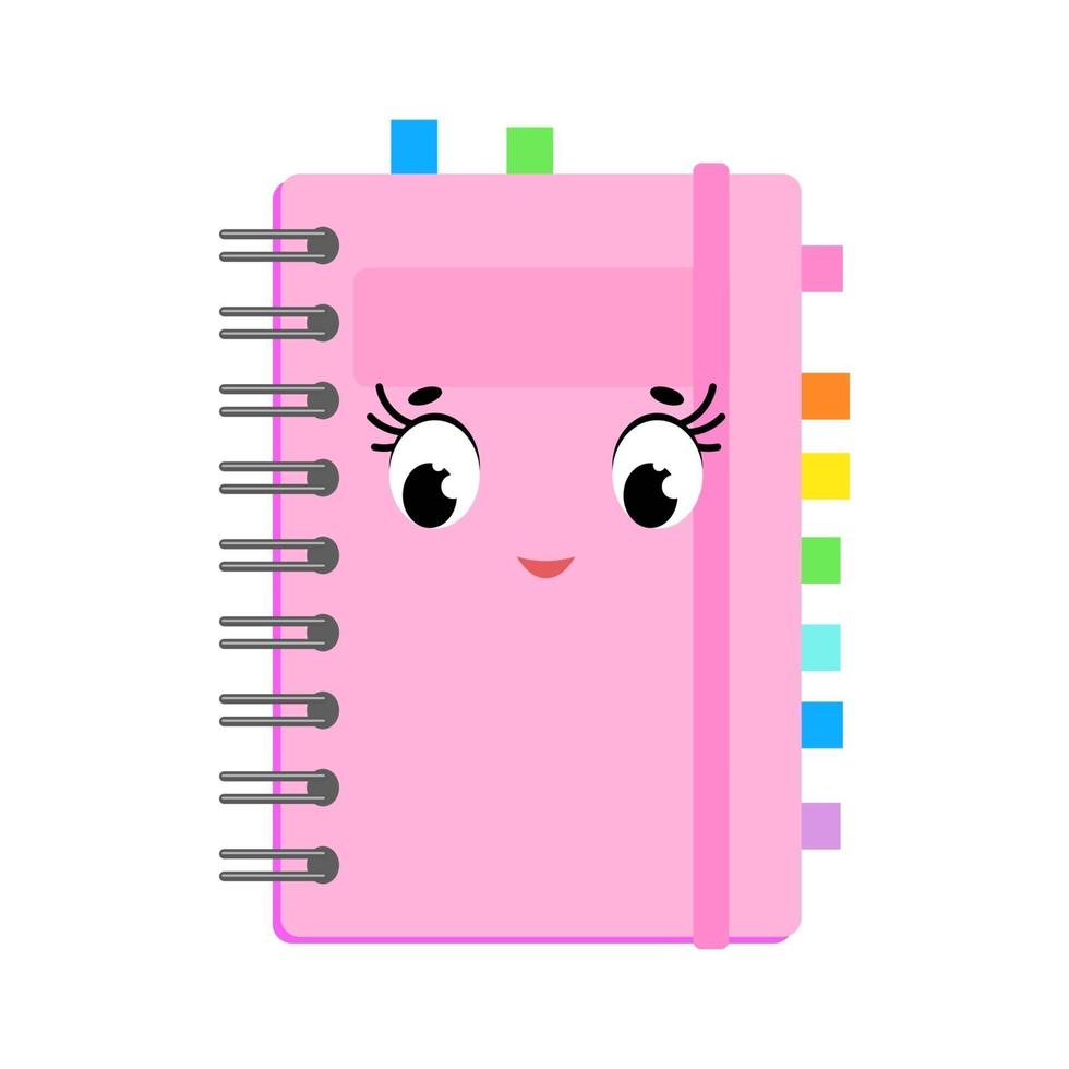 lindo cuaderno de dibujos animados vector