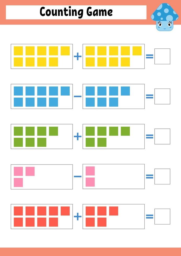Worksheet Game for preschool children. vector