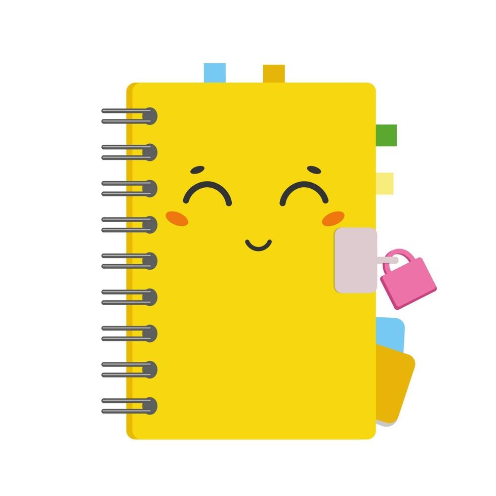 lindo cuaderno de dibujos animados vector