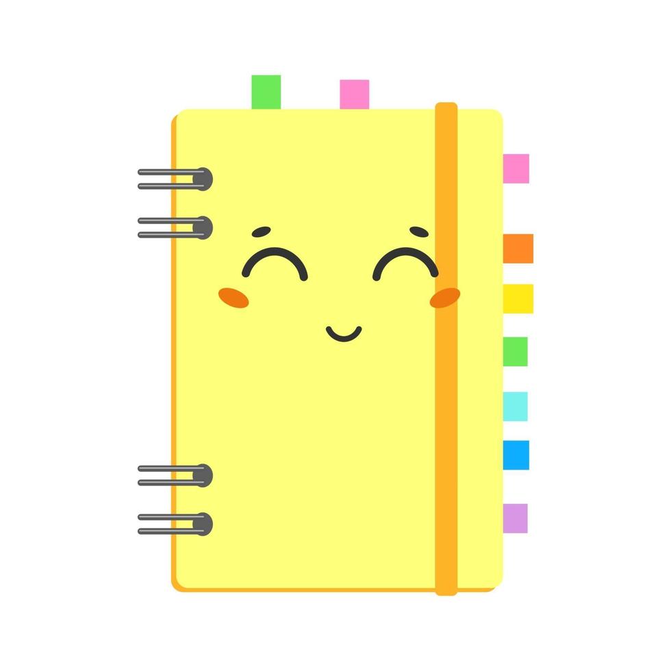 lindo cuaderno de dibujos animados vector