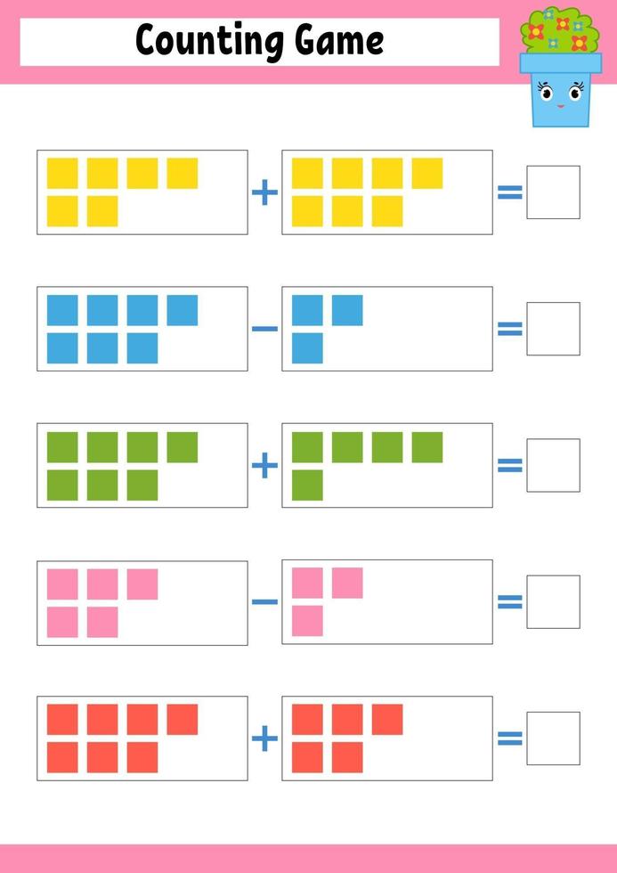 Worksheet Game for preschool children. vector
