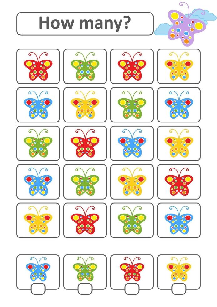 Worksheet Game for preschool children. vector